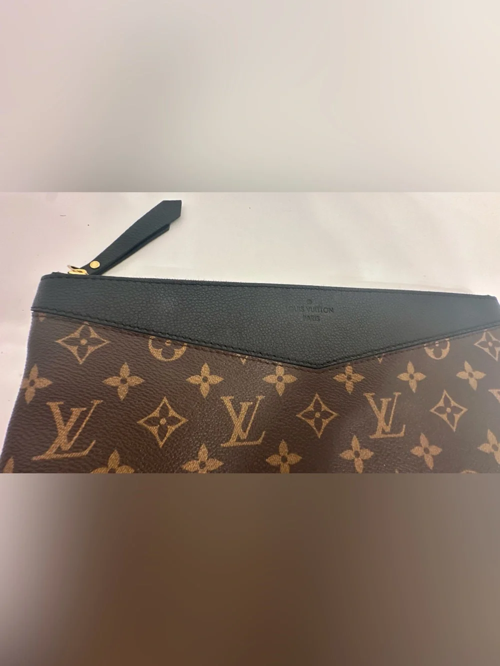 Louis Vuitton Monogram Canvas Cosmetic/Daily  Pouch with Black Trim